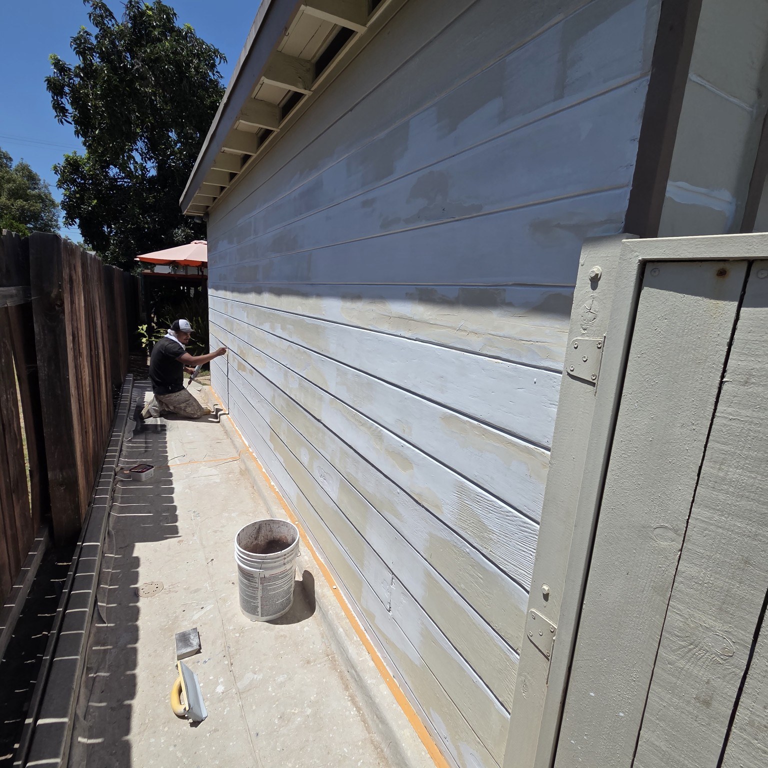 Exterior painting in progress