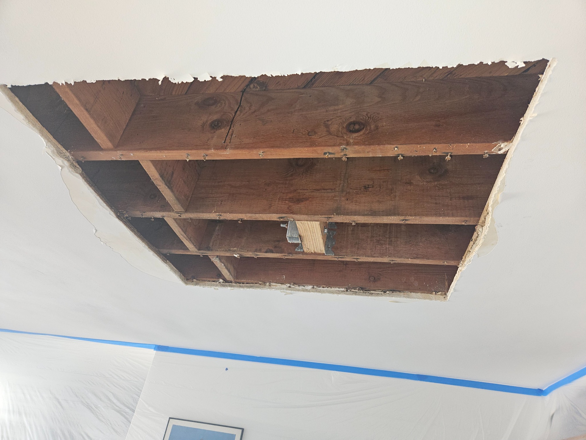 Ceiling opened during restoration